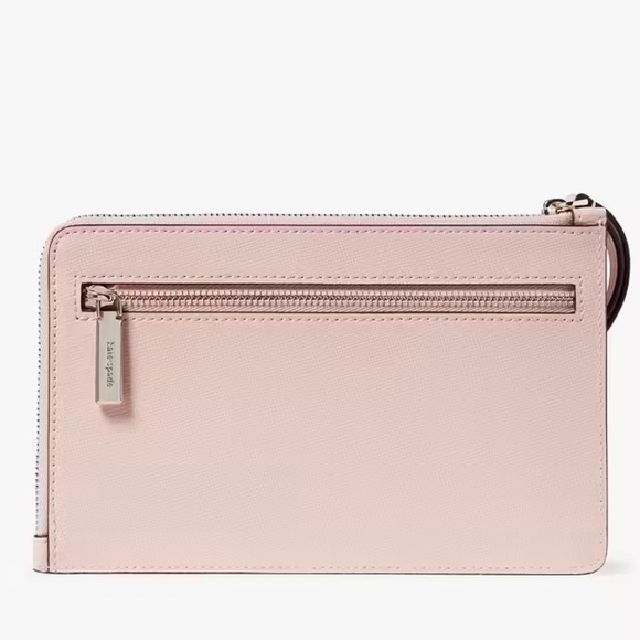 NWT Kate Spade Soft Pink Medium L-zip Wristlet - Picture 3 of 8
